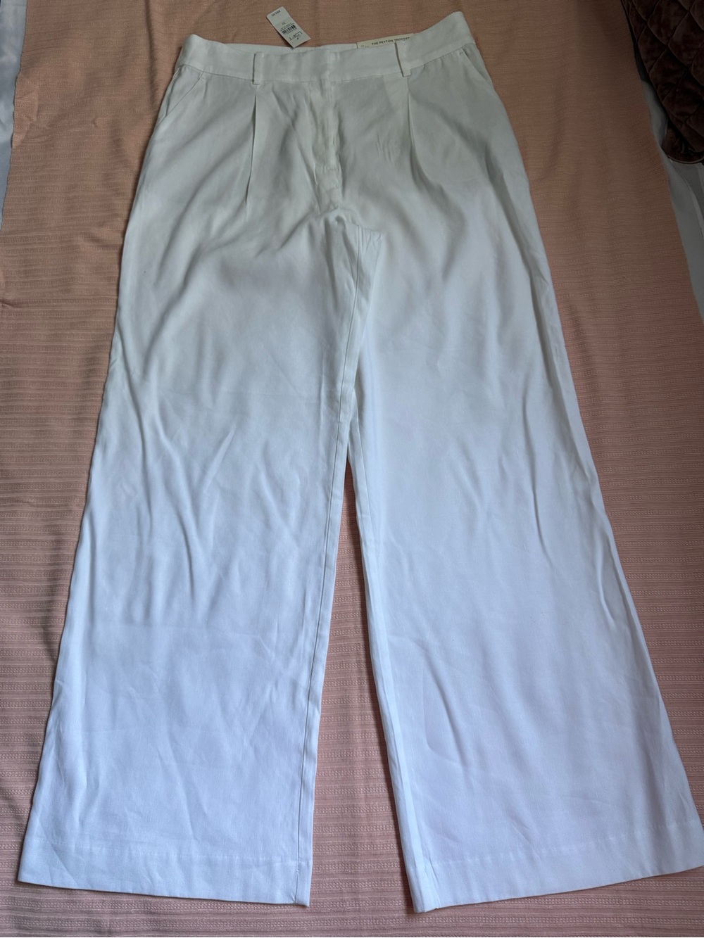 LOFT White High-Rise Wide-Leg Pants 10